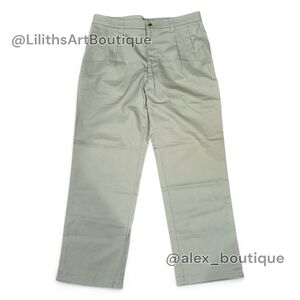 Cherokee Mens Khaki Nano Tex Cotton Classic Chino Flat Front Pants 34x30 (D028)